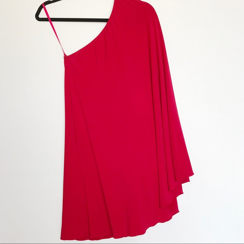 Wyatt “Evan” Red One Shoulder Drape Dress Size S